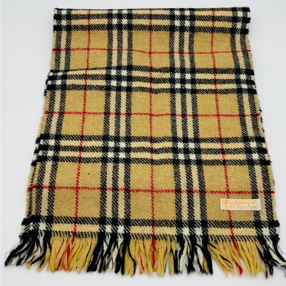 Burberry Mustard Checkered Scarf